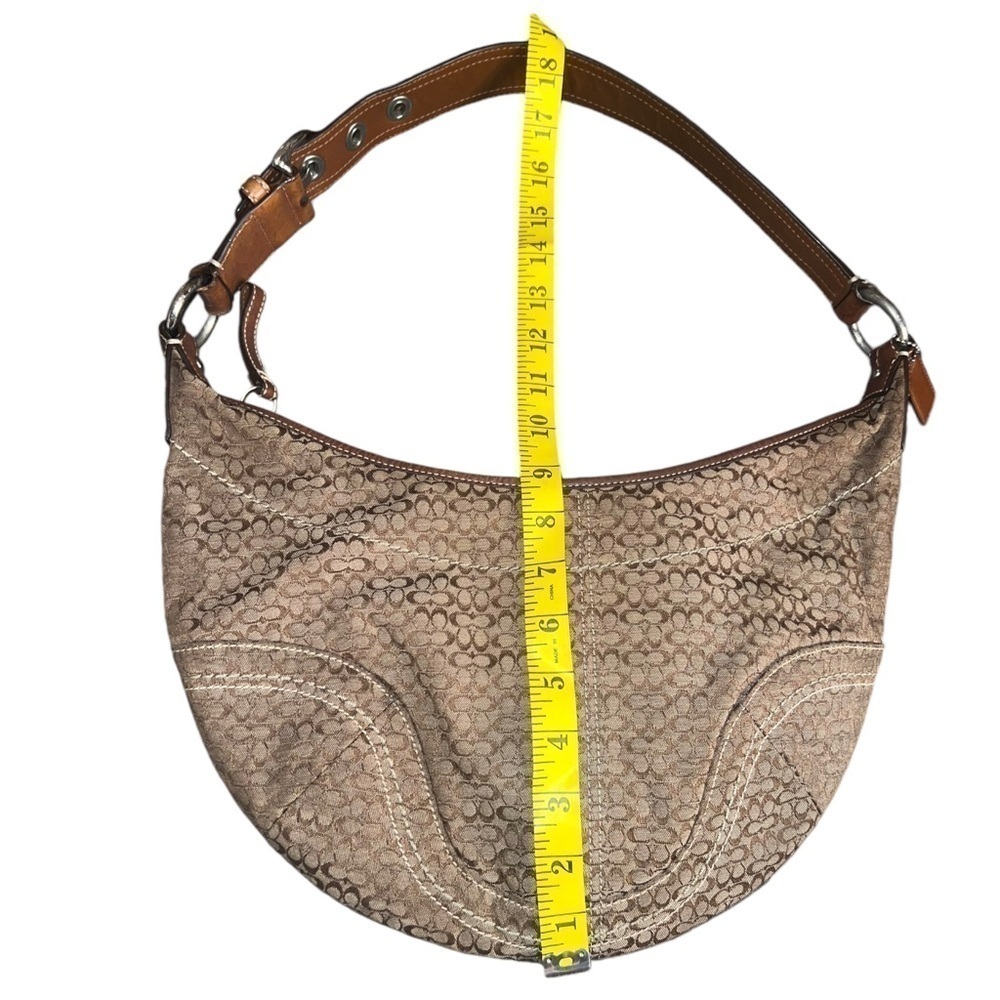 Y2K ▶️ COACH ◀️ Classic Buckle Strap Monogram Jacquard Canvas Hobo Bag Crescent - Picture 10 of 14